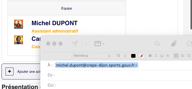 Un tableau peut servir de structure pour aligner une photo et des informations de contact sans disperser les éléments dans la page.