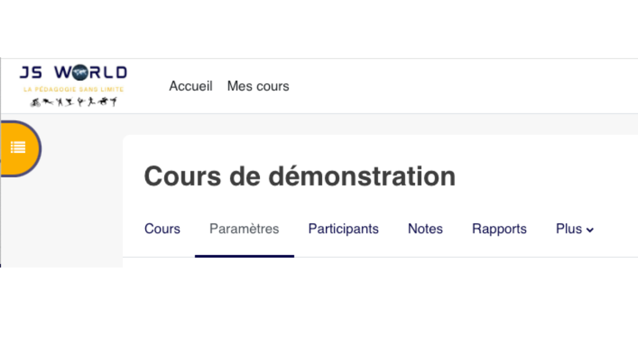 Le bloc Général regroupe les premiers réglages structurants du cours: nom, catégorie, visibilité et dates y donnent le cadre administratif et pédagogique.