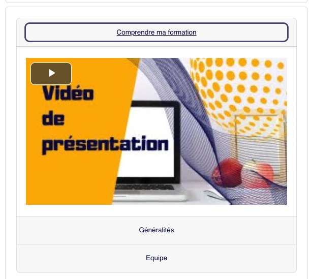 Unilabel permet de construire un bloc enrichi, par exemple une vidéo de présentation ou un contenu visuel mieux intégré qu'une ressource standard.