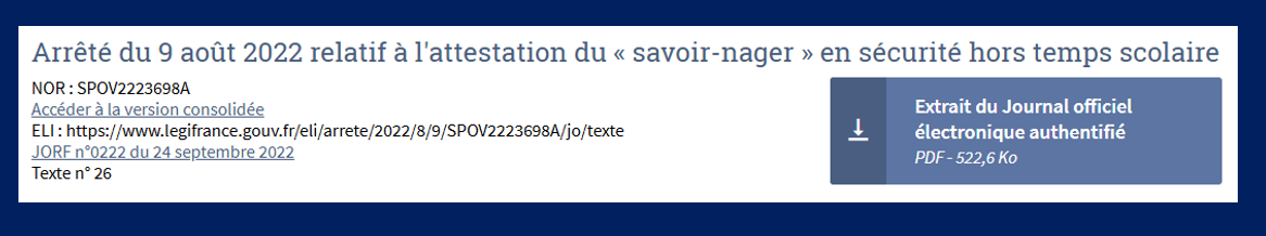 ruban arrêté 9 aout 22
